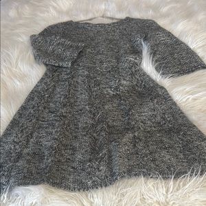 Style & Co. Sweater Gray Fit and Flare Bell Sleeve Dress